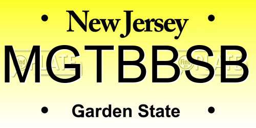 MGTBBSB New Jersey License Plate