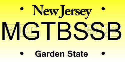 MGTBSSB New Jersey License Plate