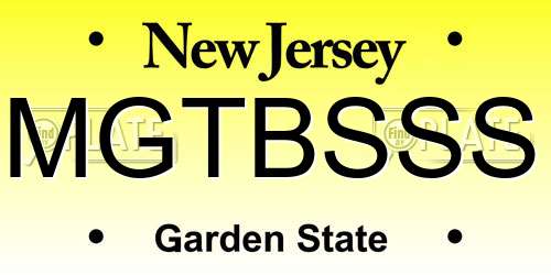 MGTBSSS New Jersey License Plate