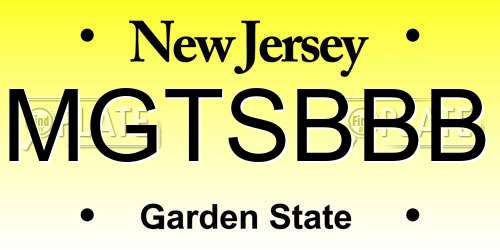MGTSBBB New Jersey License Plate