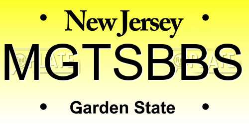 MGTSBBS New Jersey License Plate