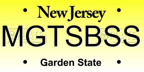 MGTSBSS New Jersey License Plate