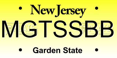MGTSSBB New Jersey License Plate