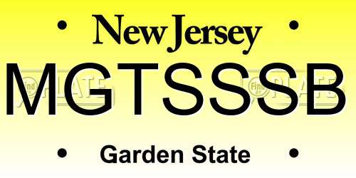 MGTSSSB New Jersey License Plate