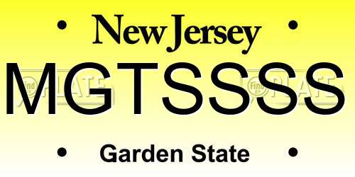 MGTSSSS New Jersey License Plate