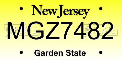 MGZ7482 New Jersey License Plate