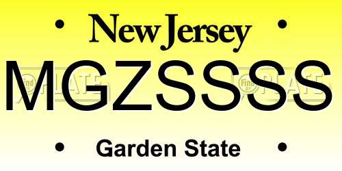 MGZSSSS New Jersey License Plate
