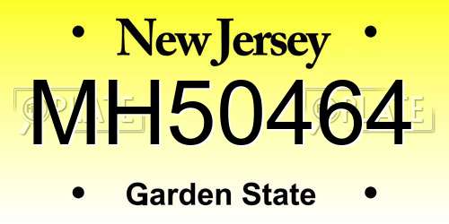 MH50464 New Jersey License Plate