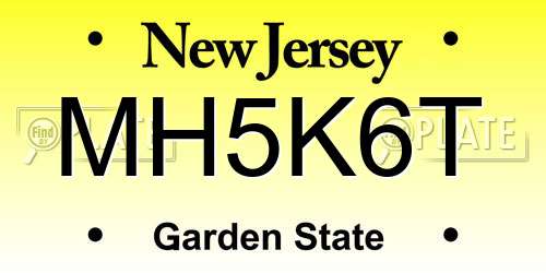 MH5K6T New Jersey License Plate