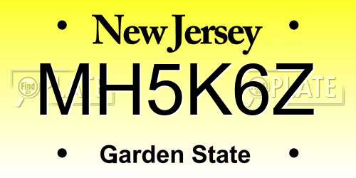 MH5K6Z New Jersey License Plate