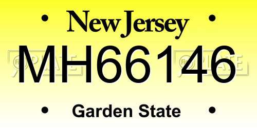MH66146 New Jersey License Plate