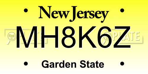 MH8K6Z New Jersey License Plate