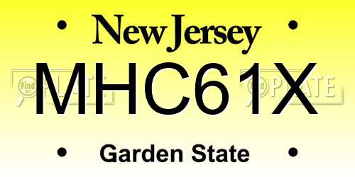 MHC61X New Jersey License Plate