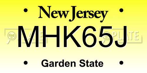 MHK65J New Jersey License Plate