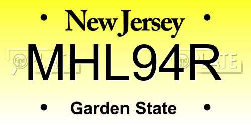 MHL94R New Jersey License Plate
