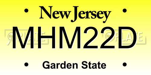 MHM22D New Jersey License Plate