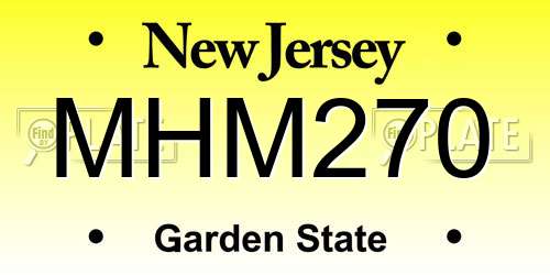 MHM270 New Jersey License Plate