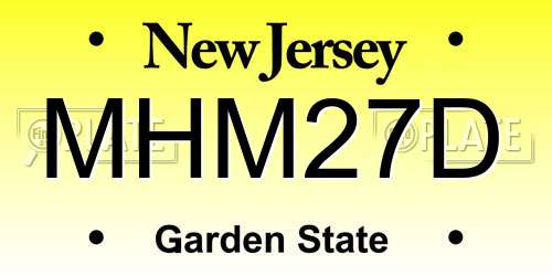 MHM27D New Jersey License Plate