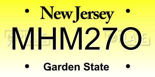 MHM27O New Jersey License Plate