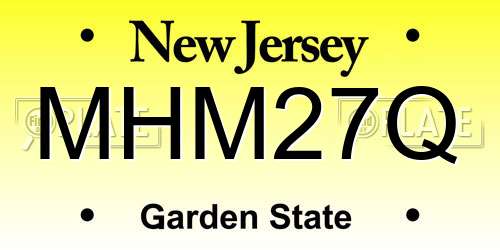MHM27Q New Jersey License Plate