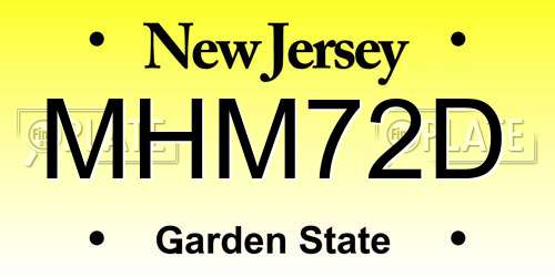 MHM72D New Jersey License Plate