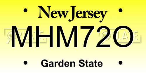 MHM72O New Jersey License Plate