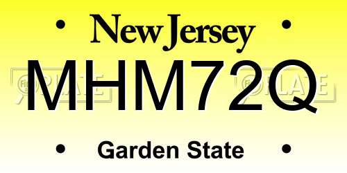 MHM72Q New Jersey License Plate
