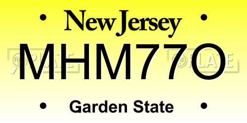 MHM77O New Jersey License Plate
