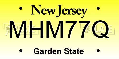 MHM77Q New Jersey License Plate