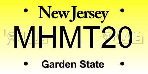 MHMT20 New Jersey License Plate