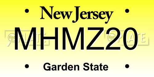 MHMZ20 New Jersey License Plate