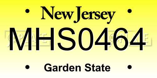 MHS0464 New Jersey License Plate