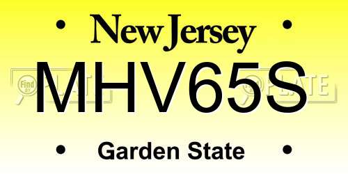 MHV65S New Jersey License Plate