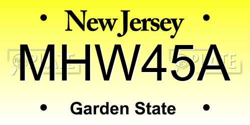 MHW45A New Jersey License Plate