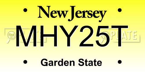 MHY25T New Jersey License Plate