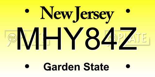 MHY84Z New Jersey License Plate