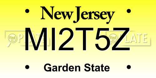 MI2T5Z New Jersey License Plate