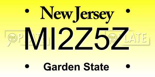 MI2Z5Z New Jersey License Plate
