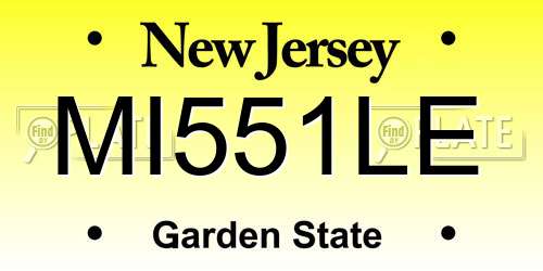 MI551LE New Jersey License Plate