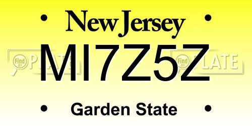 MI7Z5Z New Jersey License Plate