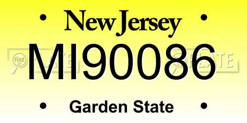 MI90086 New Jersey License Plate