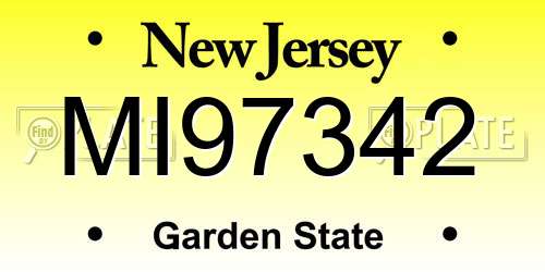 MI97342 New Jersey License Plate