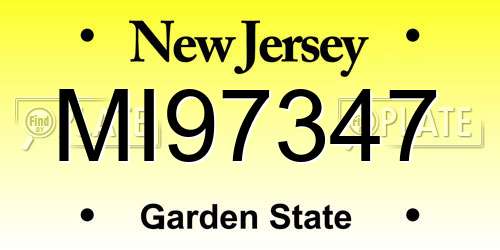 MI97347 New Jersey License Plate