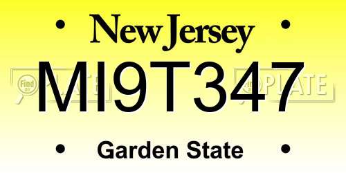 MI9T347 New Jersey License Plate