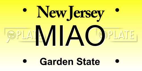 MIAO New Jersey License Plate