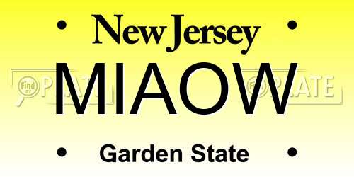 MIAOW New Jersey License Plate