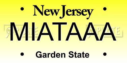 MIATAAA New Jersey License Plate