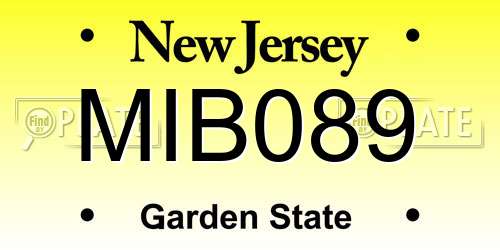 MIB089 New Jersey License Plate