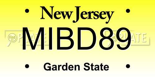 MIBD89 New Jersey License Plate