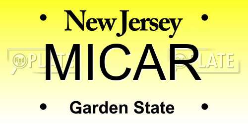 MICAR New Jersey License Plate